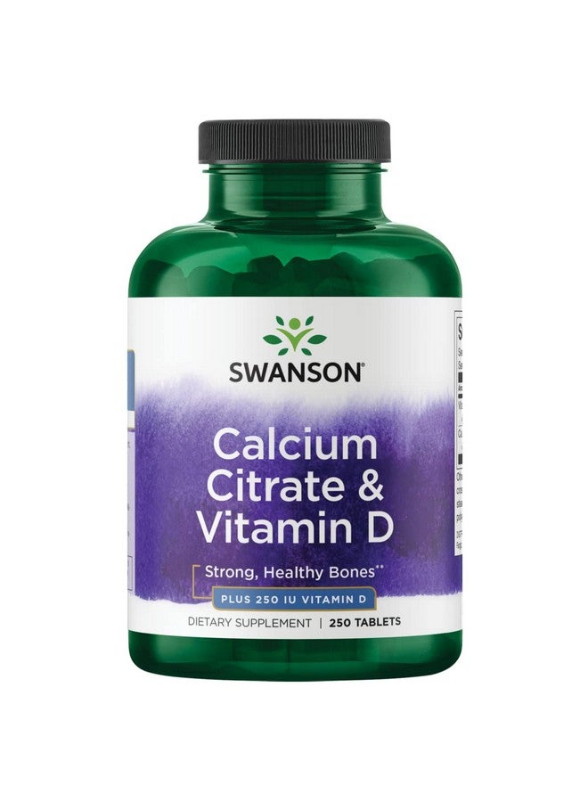 SWANSON Calcium Citrate & Vitamin D 250 Tabs - Image 2