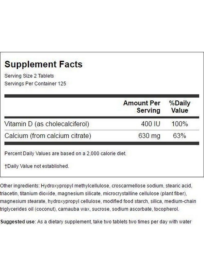 SWANSON Calcium Citrate & Vitamin D 250 Tabs - Image 3