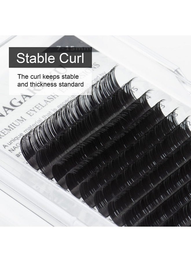 NAGARAKU - Eyelash Extensions Individual Lashes 0.07 N (M) Curl 715Mm Mix Faux Mink Classic Volume 16 Rows Soft Natural - Image 1