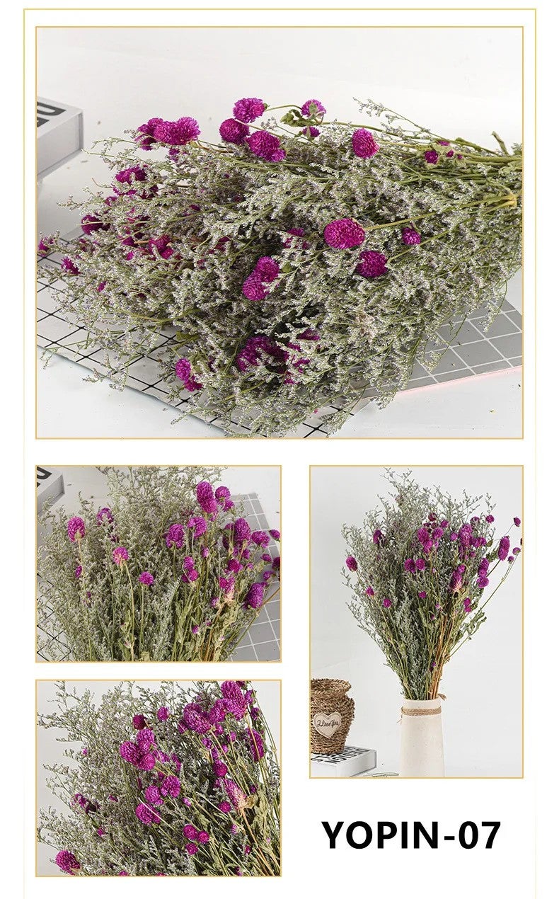 Bluejw YOPIN 389 Dried Flowers Mixed Pampas Grass Bouquet - Natural Dried Plants Floral Arrangement Home Decor - Image 1