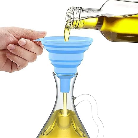 VIDORA VIDORA Foldable Silicone Funnel Foldable Hopper for Oil Liquid Kitchen Bathroom Oil Shampoo Sanitizer Kitchen Tool Gadget Hopper for Water Bottle Liquid Powder Transfer Silicone Funnel - Image 5