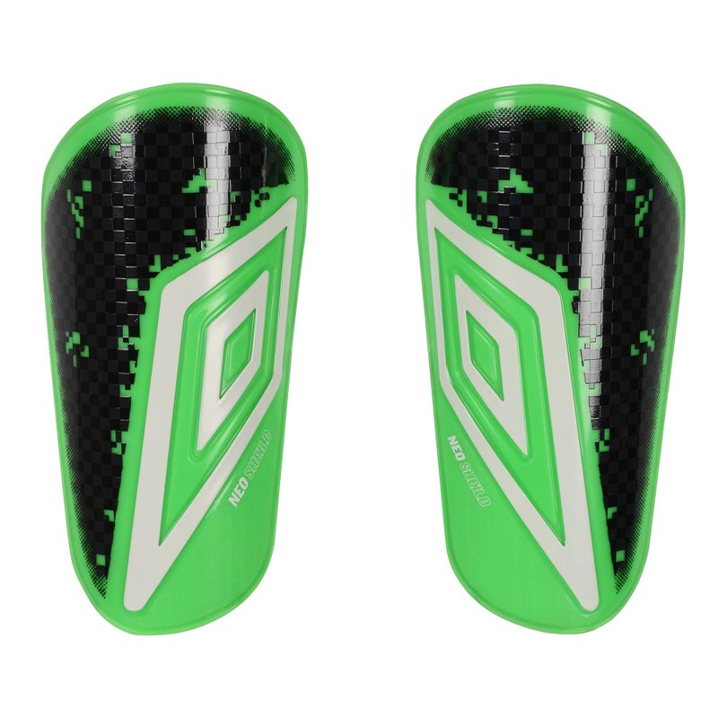 Umbro Youth Neo Shield Shinguard with Sleeve GreenBlackWhite YS - Image 2