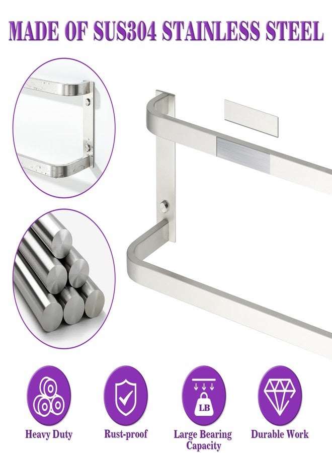 Alise Double Towel Bars 32 Inch, Double Towel Rack for Bathroom Stainless Steel Bathroom Towel Rack Wall Mounted Towel Holder, Brushed Nickel - Image 3