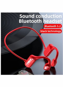 KASTWAVE Bone Conduction Headphones Bluetooth Red Wireless Earphones Sports Headphones with Mic Waterproof Headset with Noise Canceling Microphone for Running Workout Driving Office Home Online Learning  - Image 3