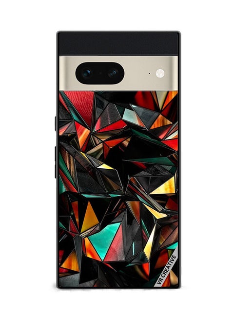 Protective Case Cover For Google Pixel 7 Polygon Abstract Design Multicolour
