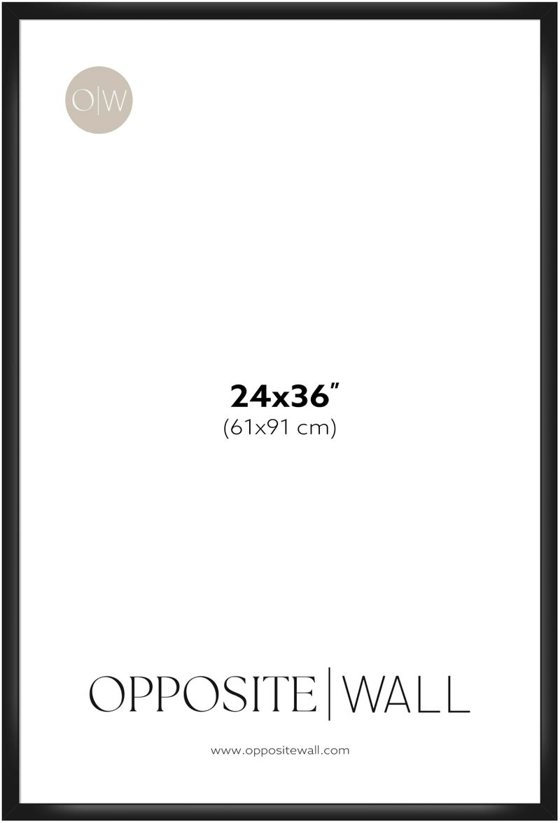 Opposite Wall - 24x36 in - Black Picture Frame - Lightweight, Versatile & Shatterproof - Large Wall Hanging Photo or Poster Frame - Wall Decor for Office, Gallery & Home - Image 1