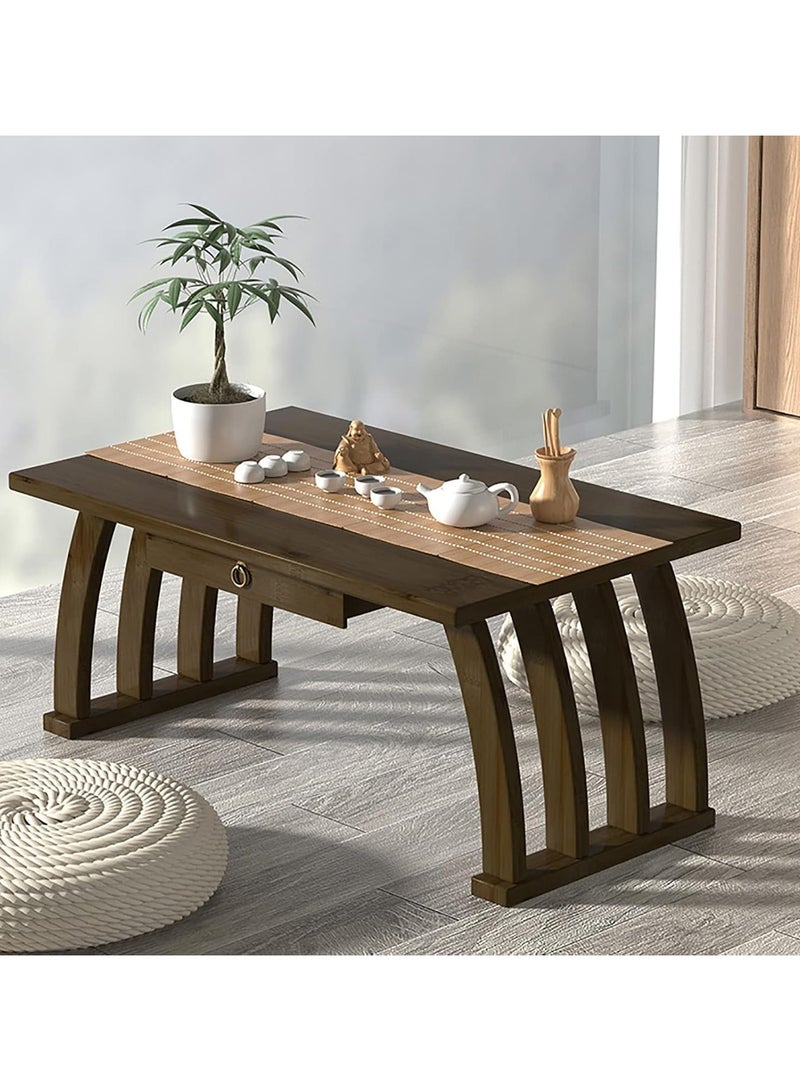 DubaiGallery 1-Piece Japanese Low Table Floor Tea Table Altar Table for Meditation Wooden Coffee Table Writing Desk Suitable for Living Room Dining Room Home Decoration - Image 3