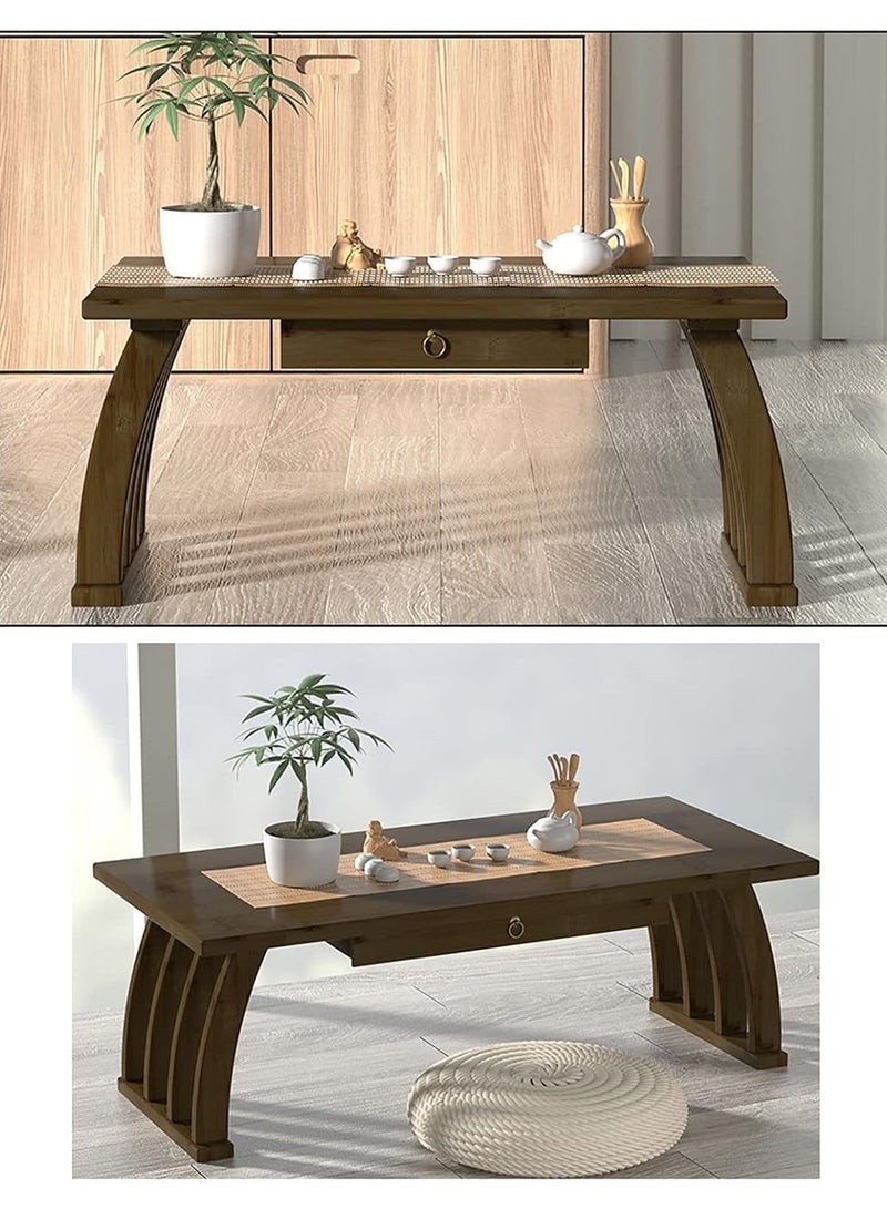 DubaiGallery 1-Piece Japanese Low Table Floor Tea Table Altar Table for Meditation Wooden Coffee Table Writing Desk Suitable for Living Room Dining Room Home Decoration - Image 4