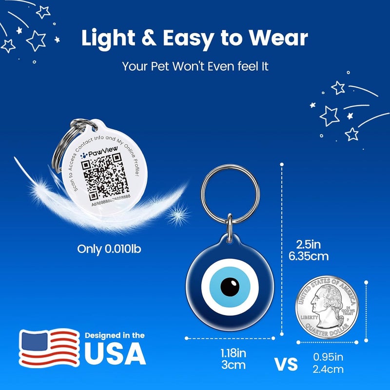 PawView QR Code Pet ID Tags for Dogs & Cats [5-Pack] Luck Charm Design, Waterproof, Smart Personalized Dog Tags with Modifiable Profile & Emergency Contact,QR for Instant Location Alerts - Image 4
