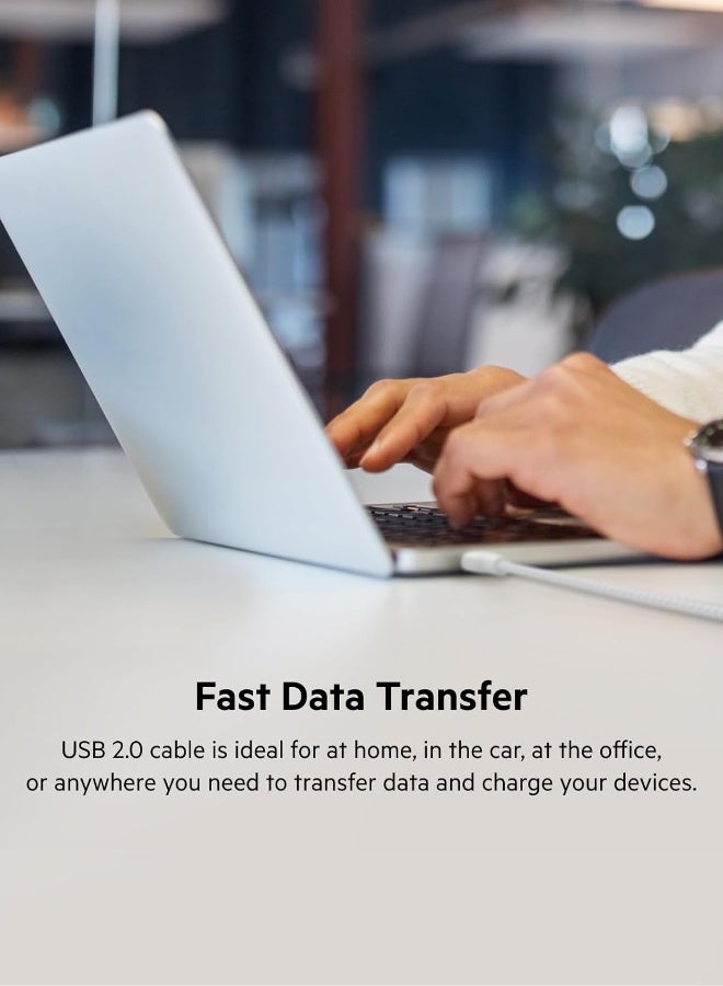 تشيس اب كابل USB من النوع C إلى C، توصيل طاقة 100 وات، معتمد من USB-IF، كابل شاحن USB C 2.0 مع طبقة خارجية من النايلون المضفر المزدوج لأجهزة iPhone 16 و15 وiPad وMacBook وGalaxy وPixel والمزيد - 2 متر، أسود - Image 4