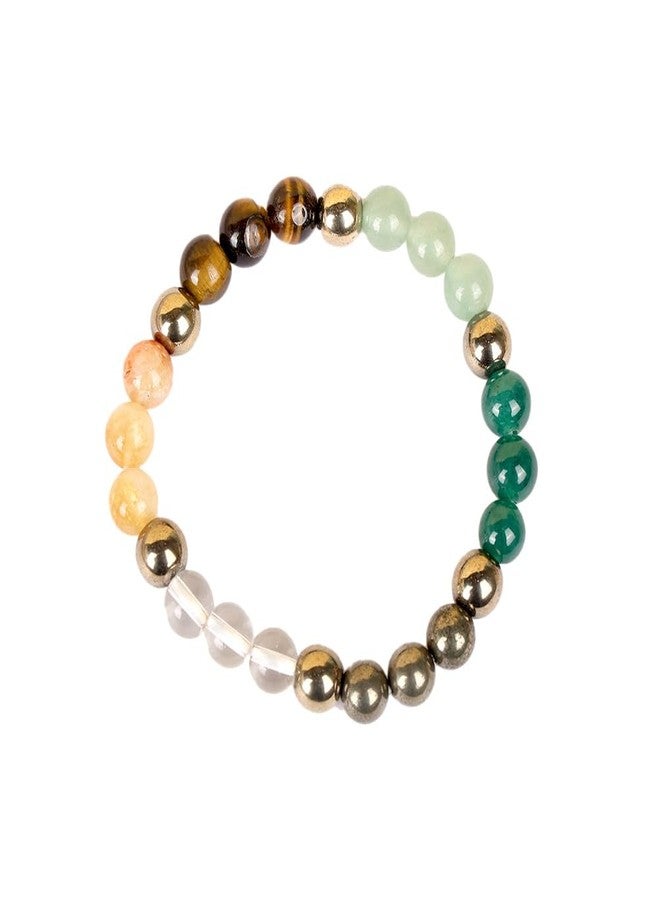 Satvik Elegant Money Magnet Bracelet | Dhan Yog Bracelet Pyrite, Citrine, Green Aventurine, Tiger Eye and Hematite | Attracts prosperity, success, and financial opportunities Encourages clarity, focus, and a positive money mindset - Image 1