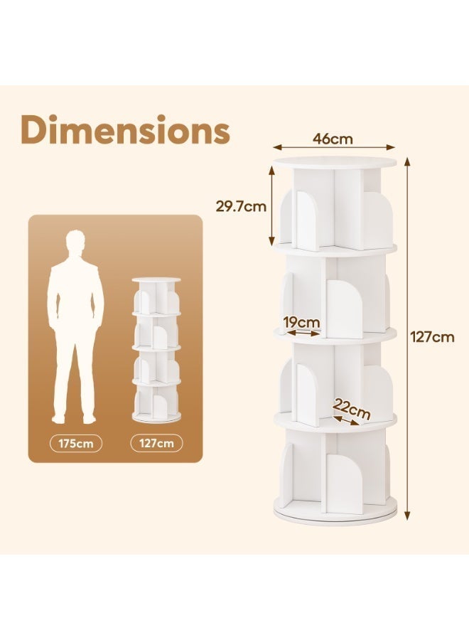 SHEIDLIN 360° Rotating Bookshelf, Large Capacity Bookcase with Anti-Fall Baffles, Space-Saving Corner Storage Rack, Suitable for Bedroom, Living Room, Study Room, and Office - Image 3