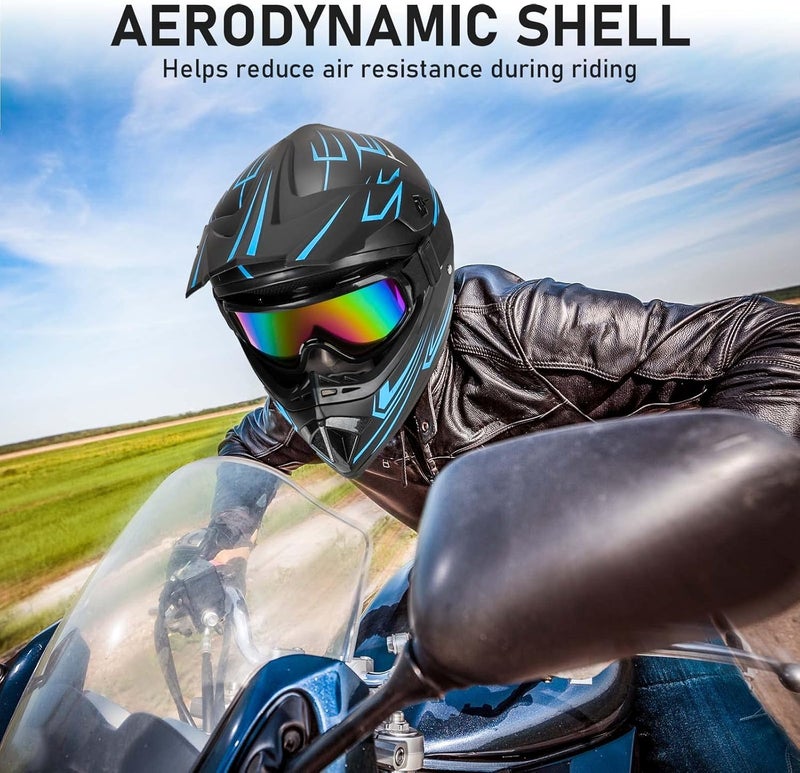 Yesmotor خوذة موتوكروس للأطفال من Yesmotor مع مجموعة كاملة من القفازات والنظارات والكمامة - معتمدة من DOT - Image 5