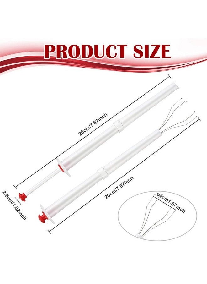 meekoo - Set Of 4 Pickle Picker Stainless Steel And Plastic Pickle Pincher 8 Inch Deluxe Pickle Grabber Tool Pickle Jar Fork For Kitchen Food Olive Pepper White - Image 1