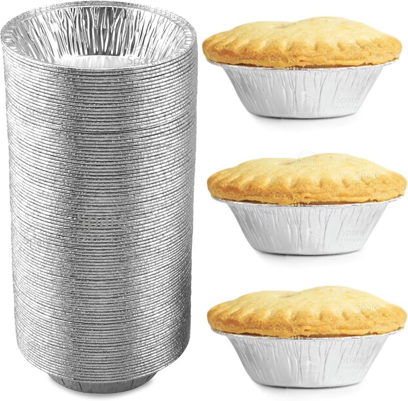 Spare Essentials (120 Pack) 5" Aluminum Pie Pans 5 Inch, Mini Pie Tins Disposable, 5 Inch Aluminum Foil Pie - Individual Pie Pans perfect for Baking, Storing & Reheating Pot Pies Small Pie Tins - Image 1