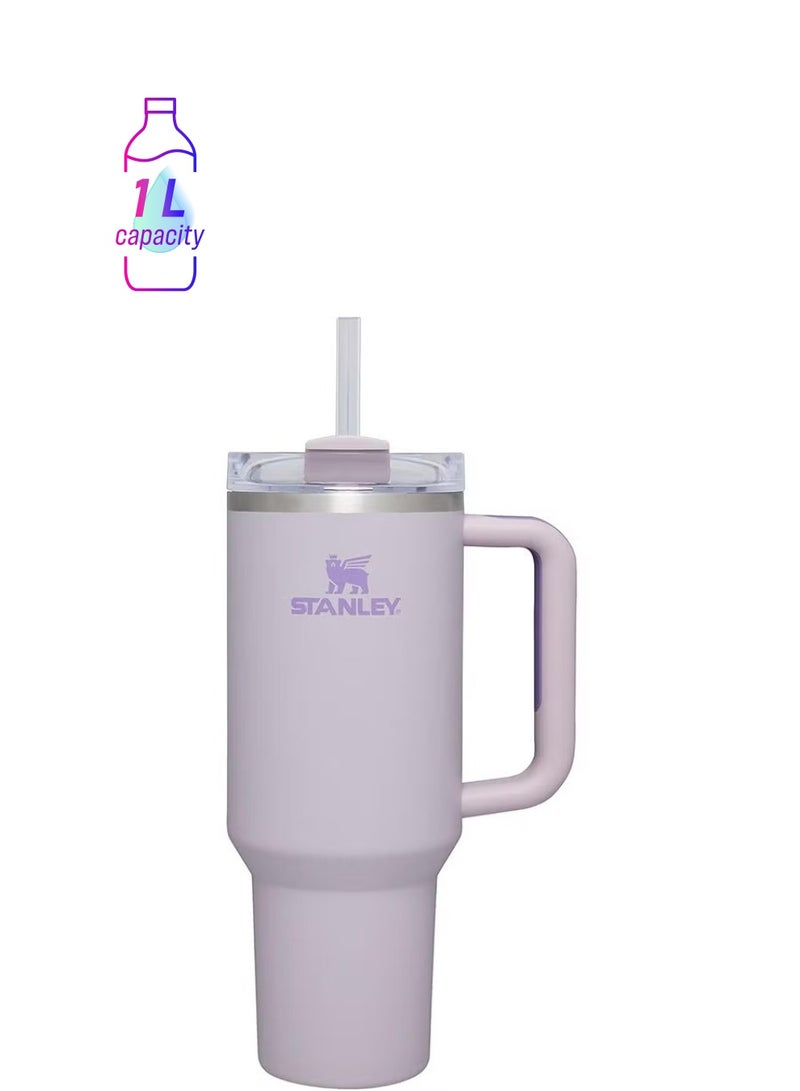 Quencher H2.0 FlowState Stainless Steel Vacuum Insulated Tumbler with Lid and Straw for Water, Iced Tea or Coffee, Smoothie and More, 40Ounce Stainless Steel 32x15x 10cmnPurple