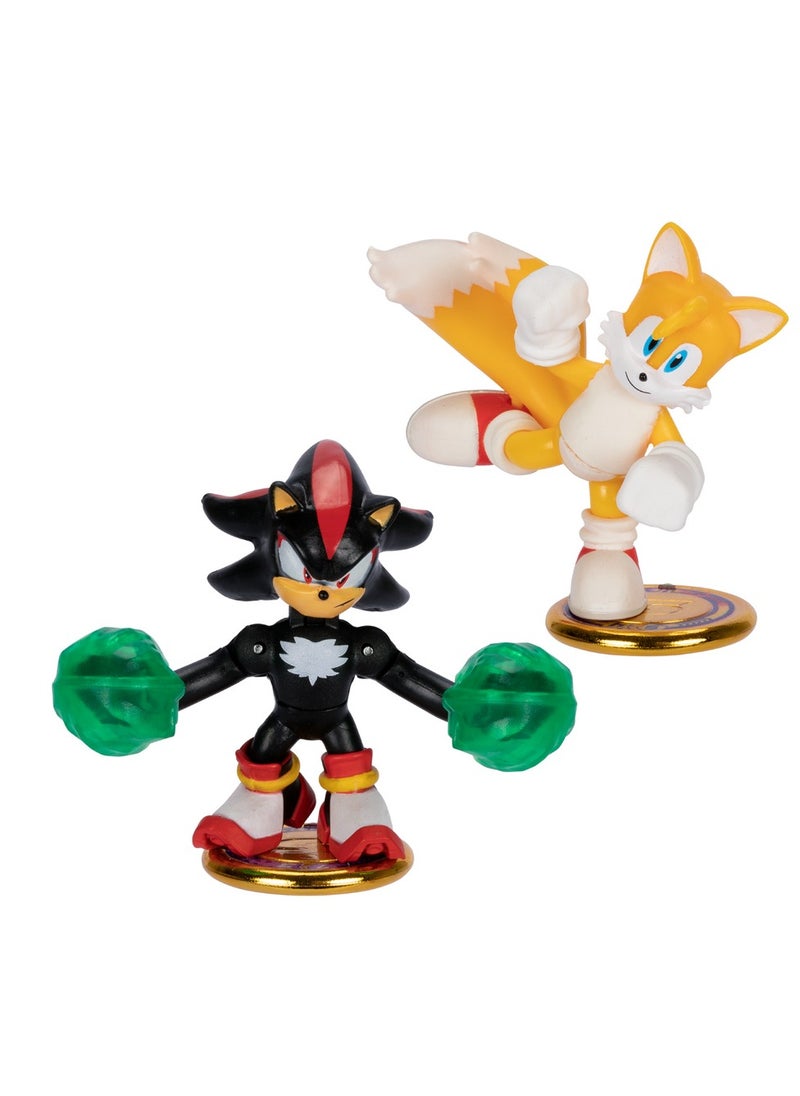 اكيدو حزمة Sonic The Hedgehog Versus مع Tails and Shadow، محاربي معركة صغيرين قابلين للتجميع، 2.25 بوصة | يحتوي على وحدتي تحكم في المعركة | من 6 إلى 15 عامًا  - Image 1