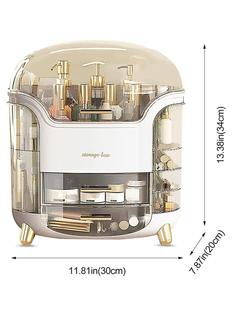 منظم تخزين مكياج كبير للعناية بالبشرة ومستحضرات التجميل مع غطاء أحمر الشفاه وغطاء شفاف وصندوق مكياج لغرفة النوم والحمام - Image 5