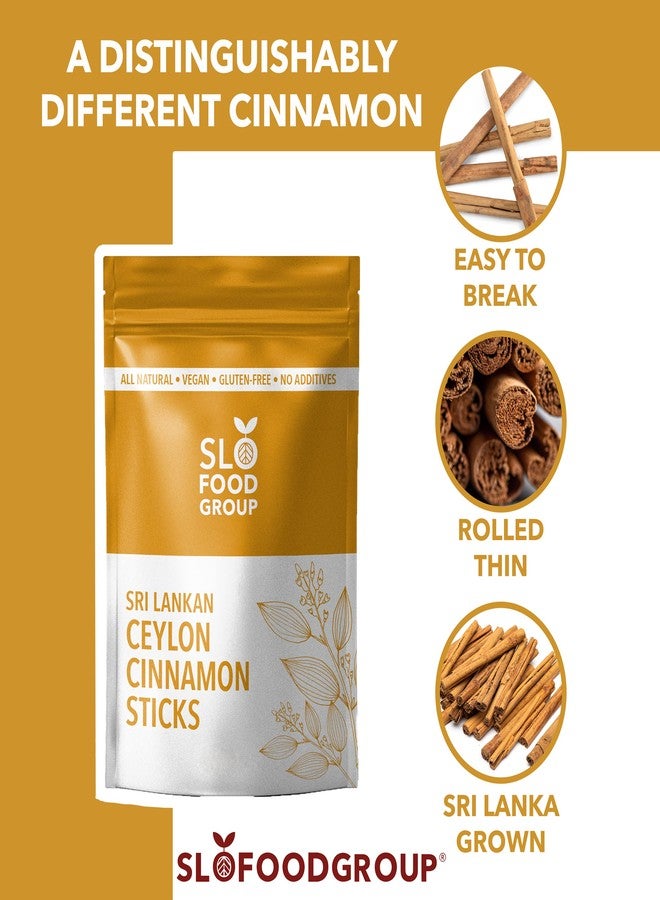 Slofoodgroup مجموعة سلوفوود - أعواد قرفة سيلانية - 1 رطل - أعواد قرفة سيلانية نقية - توابل قرفة مقطعة بطول 5 بوصات من سريلانكا، قرفة حقيقية - Cinnamomum Verum - Image 4