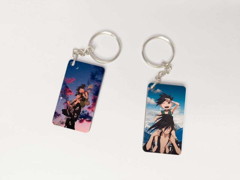 OUTFITQUE OUTFITQUE Premium (Pack of 2) Anime- 479 Printed Long Keychain For Bike, Scooty, Car, MDF Keyholder - Image 1