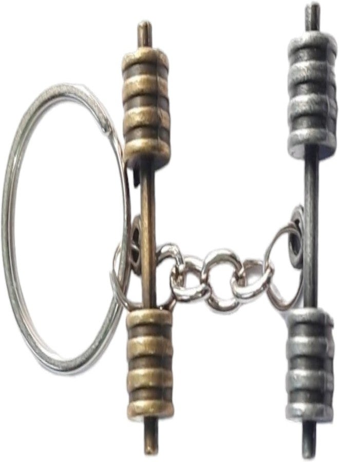 GYM Fitness Double/Dual Dumbbell Metal Keychain - Stylish Keyring for Car, Bike, Auto, Office, Home Keys - Ideal Gift for Body Builders and Fitness Enthusiasts - Image 2