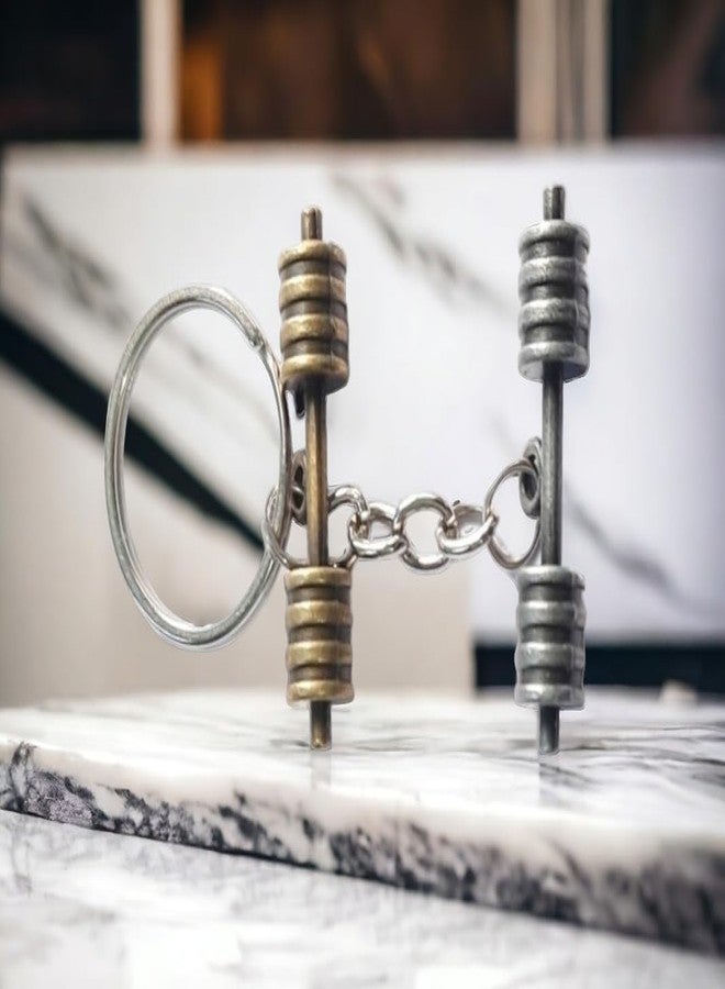 GYM Fitness Double/Dual Dumbbell Metal Keychain - Stylish Keyring for Car, Bike, Auto, Office, Home Keys - Ideal Gift for Body Builders and Fitness Enthusiasts - Image 4