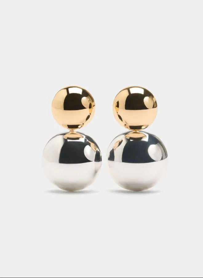 بارفوا الأقراط ذات الكرات ثنائية اللون