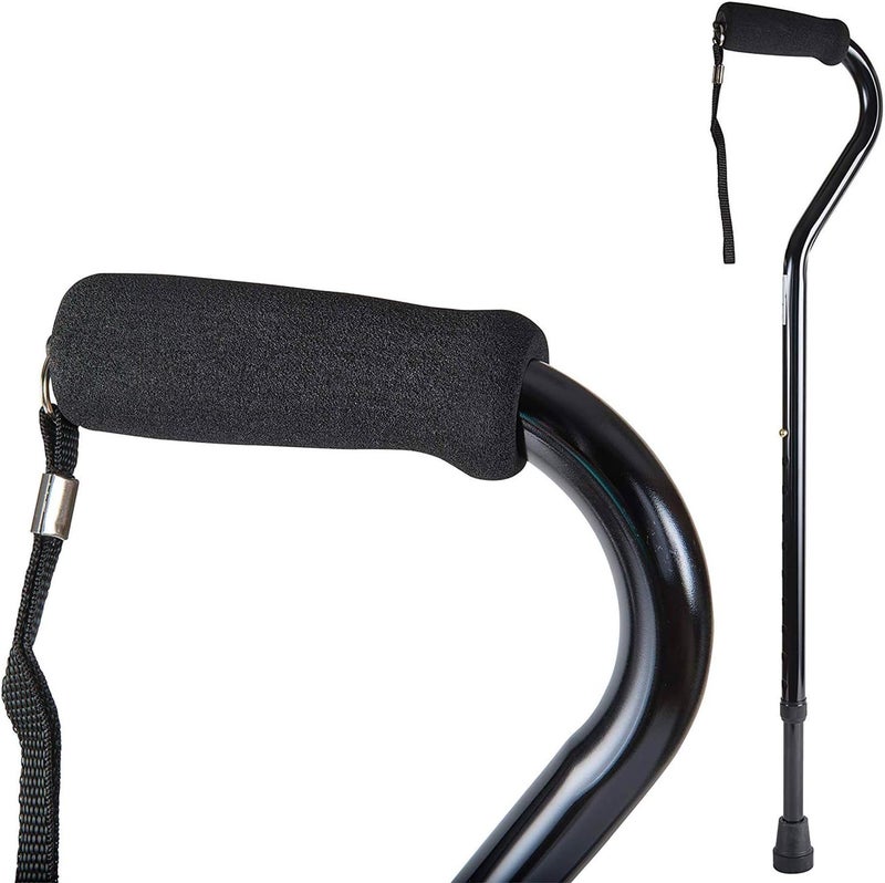 DMI Deluxe Lightweight Adjustable Walking Cane for Adults - Ergonomic Grip, Supports Up to 250 Pounds, Black - Image 1