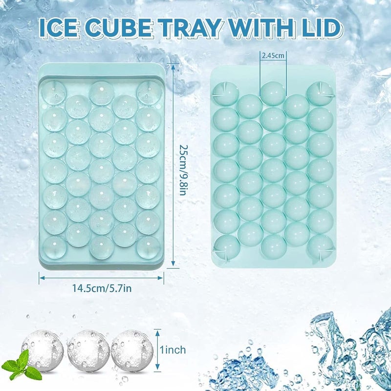 KRUPAVI Ice Cube Tray with Lid Round Ice Ball Maker Plastic Ice TraysBox for Freezer Best Uses for Whiskey Cocktails Square Ice Tray with 33 Grid 1Pcs Multi Color - Image 2