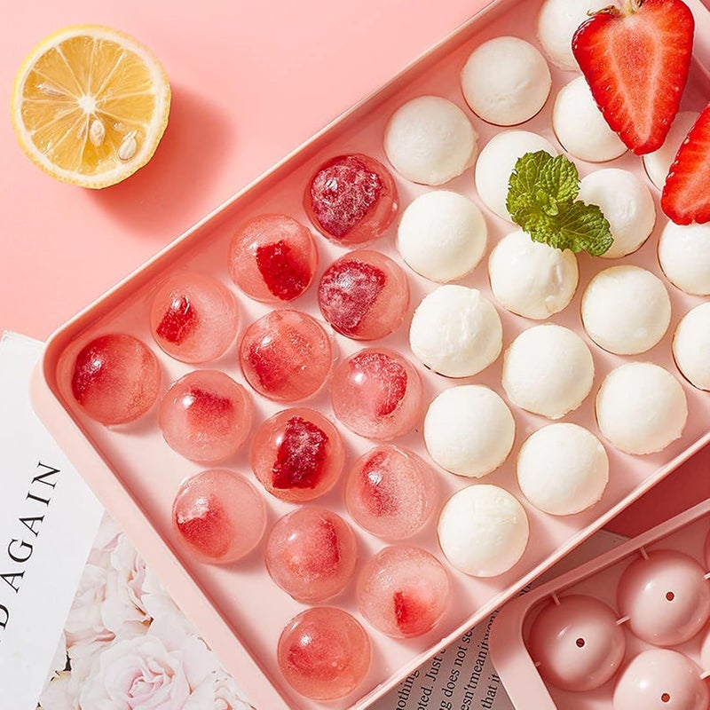 KRUPAVI Ice Cube Tray with Lid Round Ice Ball Maker Plastic Ice TraysBox for Freezer Best Uses for Whiskey Cocktails Square Ice Tray with 33 Grid 1Pcs Multi Color - Image 5
