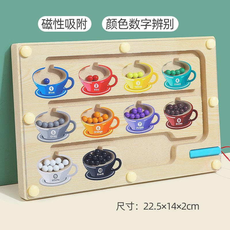 Cpc Kidsren'S Puzzle Puzzle Magnetic Pen Digital Maze Early Education Wooden Color Classification 1--3 Years Old Toys - Image 1