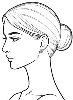 QUAINT Purple Iris Enamel Stud Earrings  - Image 3