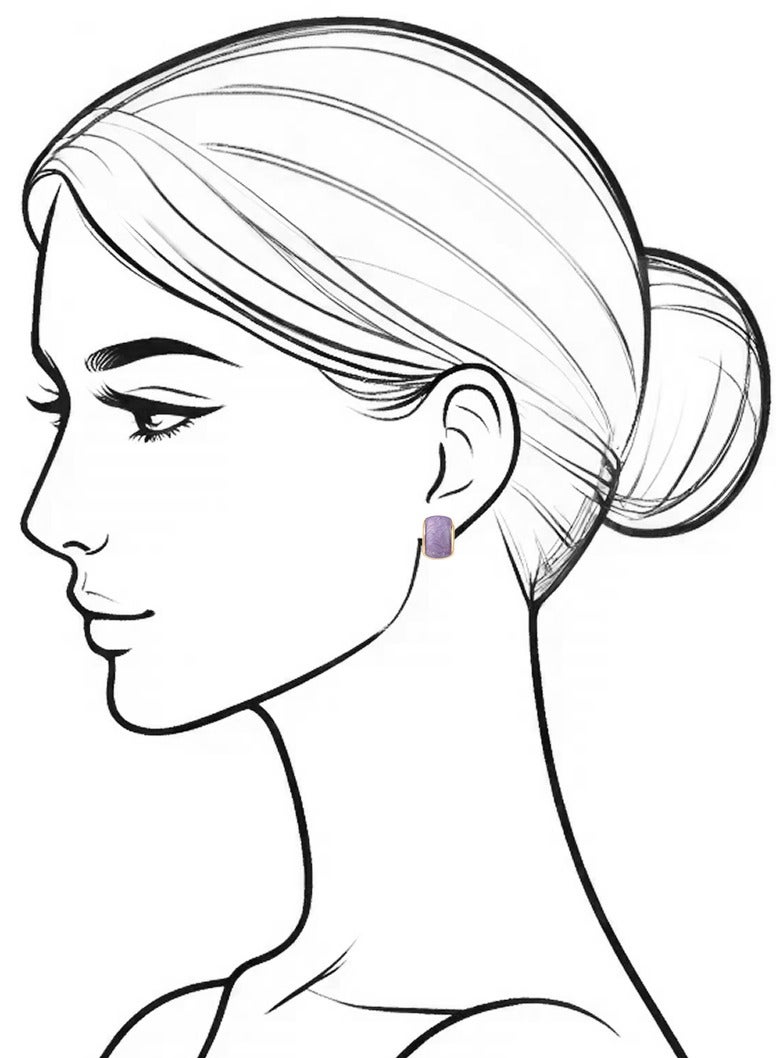 QUAINT Purple Iris Enamel Stud Earrings - Image 3