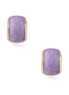 QUAINT Purple Iris Enamel Stud Earrings  - Image 1