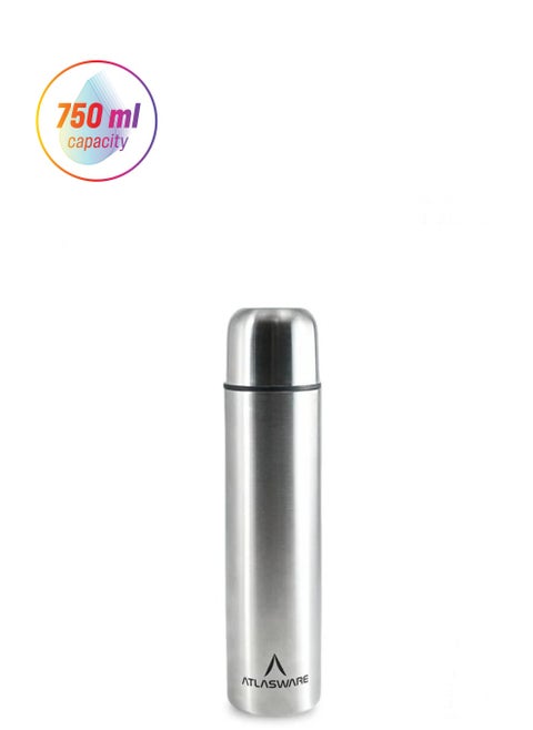 Water bottle with a capacity of 750 ml, a stainless steel water bottle with two types of lid and a cup that keeps cold for 45 hours and keeps heat for 19 hours, Pink