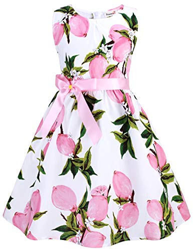 PrinceSasa Party Little Girls Lemon Toddler Summer Dresses Clothes,E8,7-8 Years(140) - Image 1