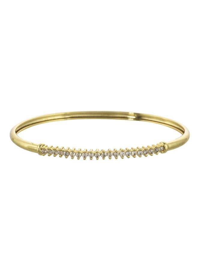 VOYLLA Sparkling Elegance Round Cut CZ Adorned Gold Plated Brass Bracelet - Image 2