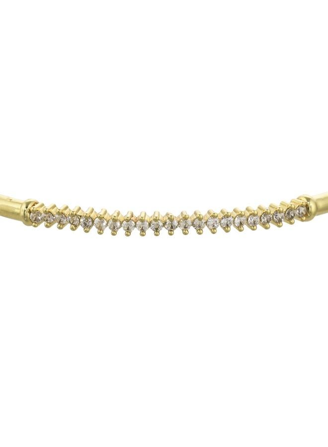 VOYLLA Sparkling Elegance Round Cut CZ Adorned Gold Plated Brass Bracelet - Image 3