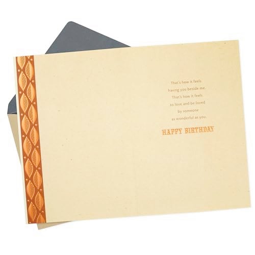 Hallmark Romantic Birthday Card (With You Beside Me) Copper Leaves - Image 2