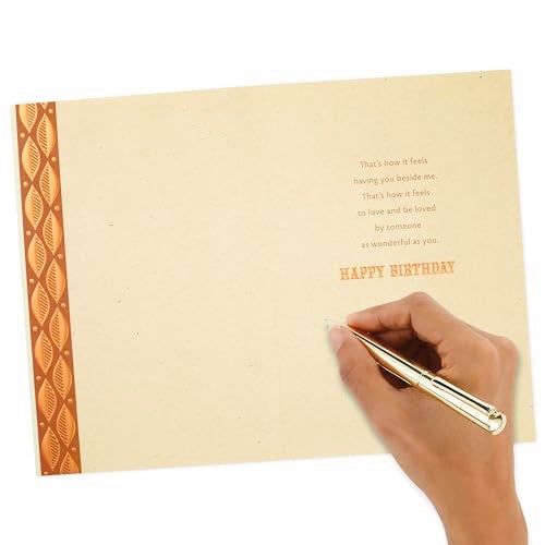 Hallmark Romantic Birthday Card (With You Beside Me) Copper Leaves - Image 5