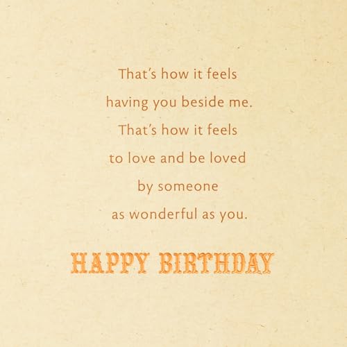 Hallmark Romantic Birthday Card (With You Beside Me) Copper Leaves - Image 3