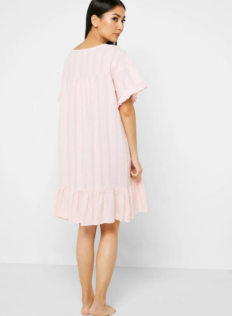 ELLA Pleated Lace Detail Nightdress