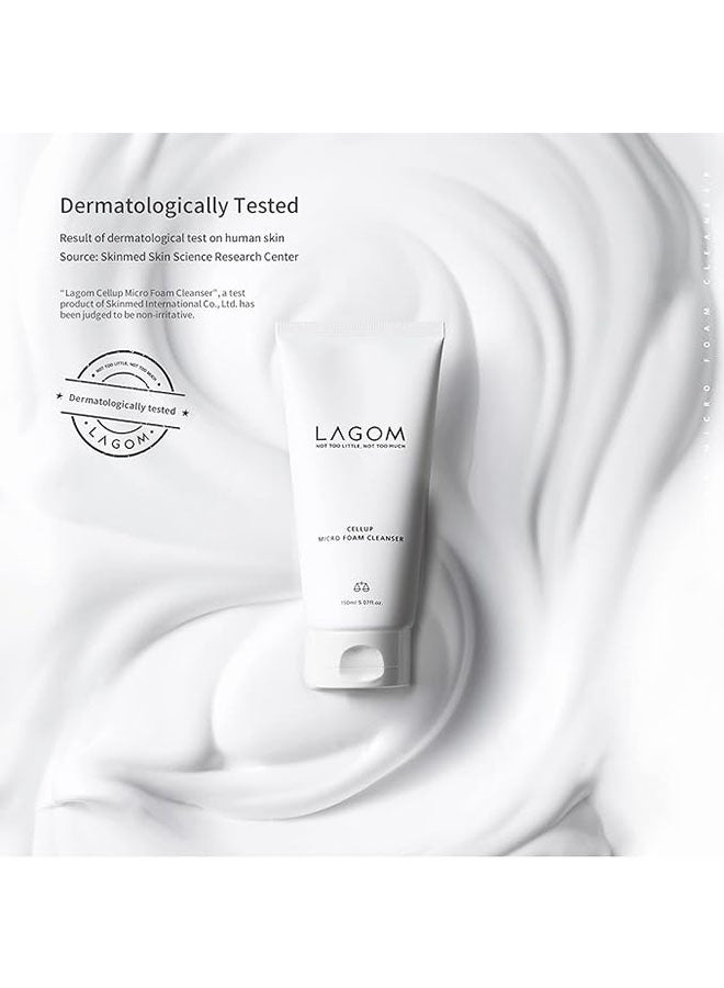 LAGOM Cellup Micro Foam Cleanser 120ml, Hydrating Deep Cleansing Face Wash, Makeup Remover, Dense Soft Micro Bubbles, Ultra Fine Dust Removal - Image 3