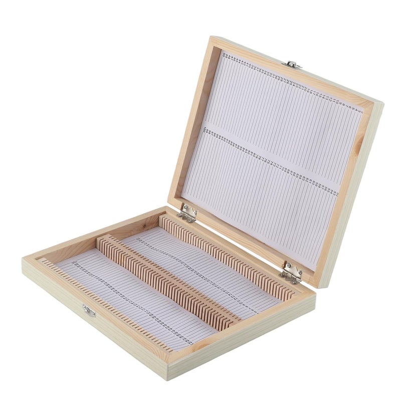 Wooden Microscope Slide Storage Box With Lock 22 8 X 18 8 X 3 5cm Lab Glass Slide Case - Image 2