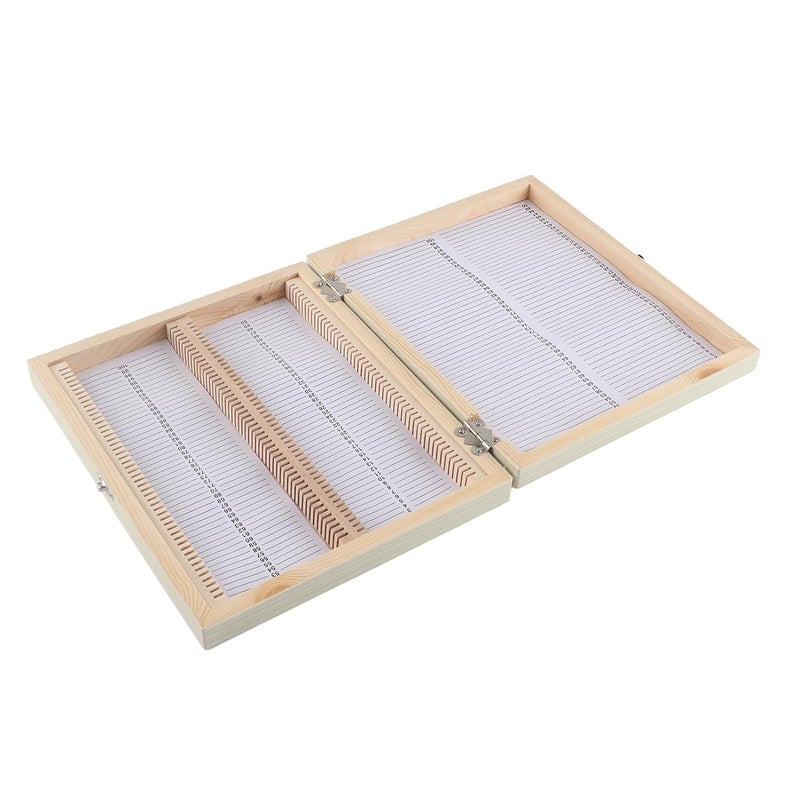 Wooden Microscope Slide Storage Box With Lock 22 8 X 18 8 X 3 5cm Lab Glass Slide Case - Image 3