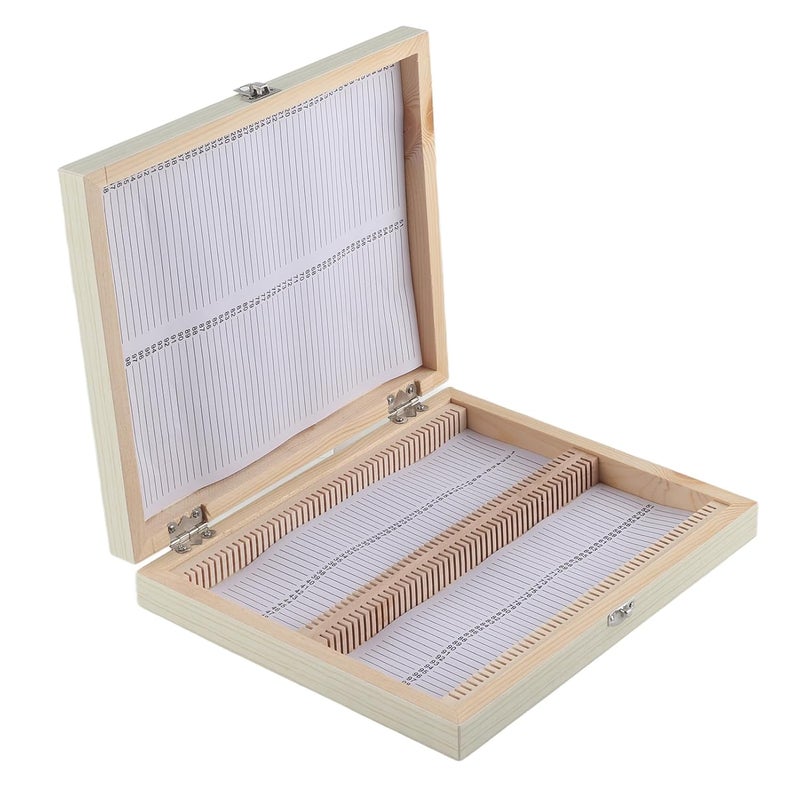 Wooden Microscope Slide Storage Box With Lock 22 8 X 18 8 X 3 5cm Lab Glass Slide Case - Image 5