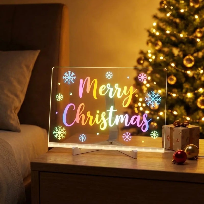 Kids' Acrylic Dry Erase Drawing Board with Stand, Rechargeable LED Light-Up Features - Perfect Gift for Learning - Image 4