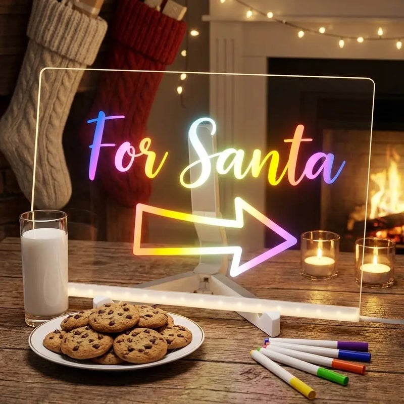Kids' Acrylic Dry Erase Drawing Board with Stand, Rechargeable LED Light-Up Features - Perfect Gift for Learning - Image 3