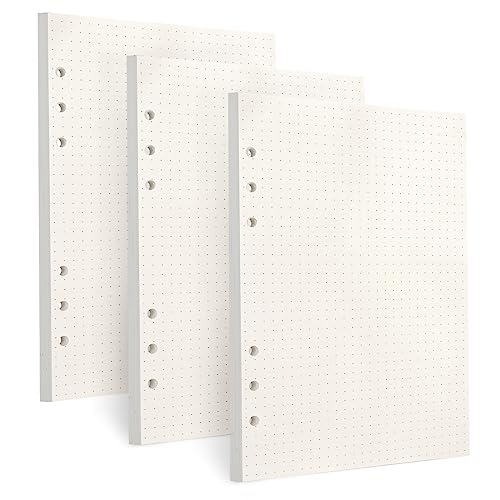 Toplive [3 Pack] A5 Refill Paper - 100GSM Thick 6 Hole Filler Inserts, 135 Sheets (270 Pages) for 6 Ring Binder Journal Notebook, Dotted - Image 1