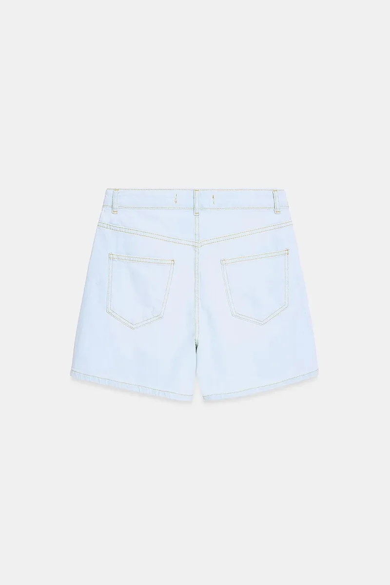 Dilvin Light Blue Denim DILVIN High-Waist Wide-Leg Denim Shorts for Women | Best Price UAE